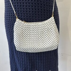 Vintage Elegant Silver Mesh Shoulder Bag